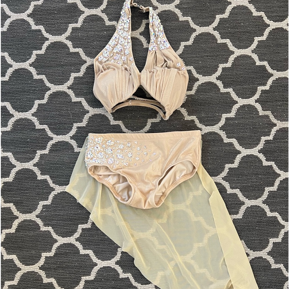 Tan 2 piece dance costume